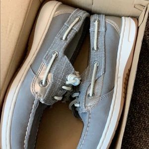 Brand new grey sparkle sperry